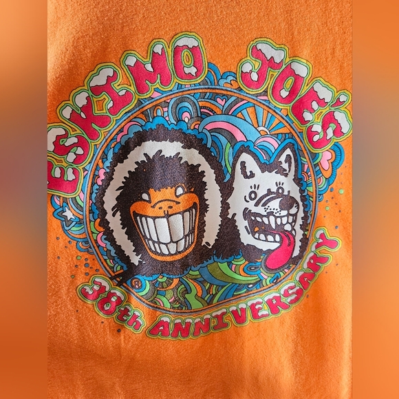 Eskimo Joe's 38th Anniversary Reto Hippie Orange Graphic Tee T Size XL - Picture 2 of 5